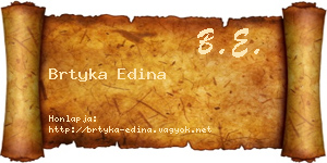 Brtyka Edina névjegykártya